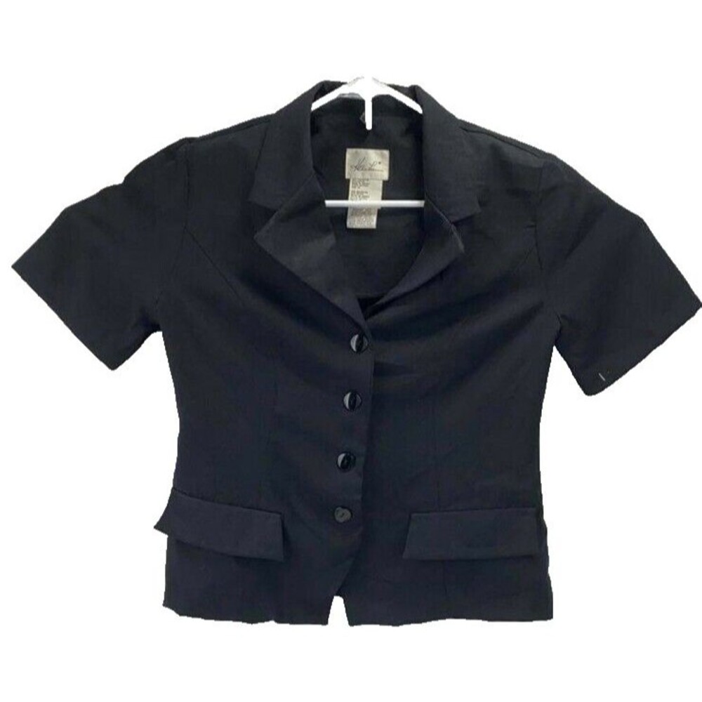 Kathy Lee Black Carnival Button Up Blouse Size 10  With TAG